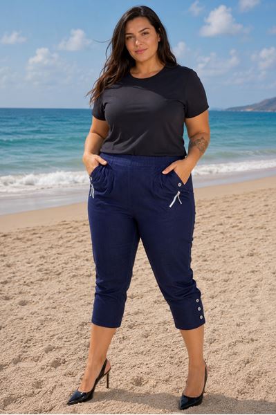 Immagine di PLUS SIZE HIGHLY STRETCH ELASTICATED THREE QUARTER